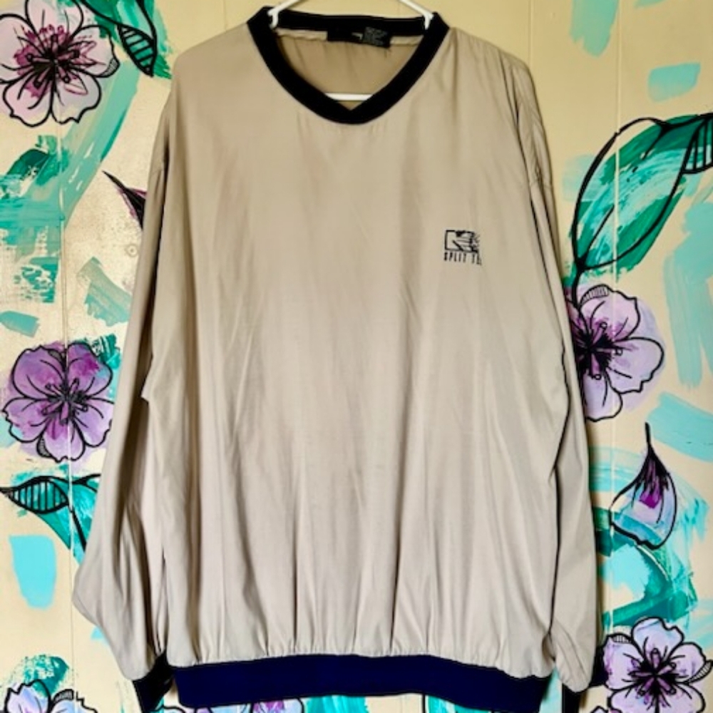 Split Tee Tan Pullover Windbreaker - image 1